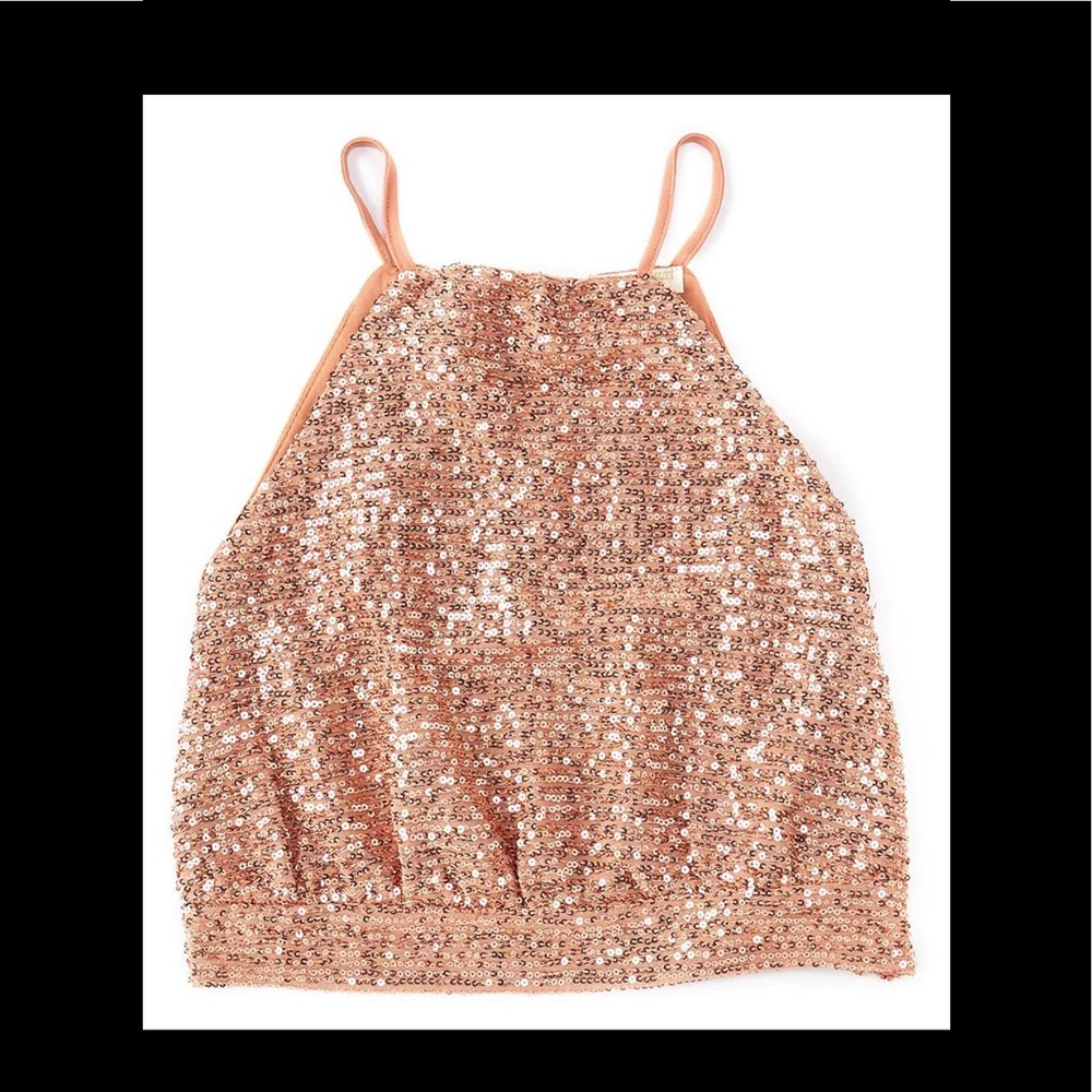 Chelsea & Violet Girls  Sequin Halter Top